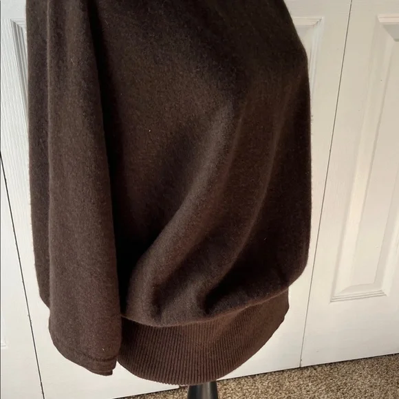 Vintage Katherine Kelly Chocolate Brown Cashmere Dolman Sweater Size Large - Picture 11 of 16